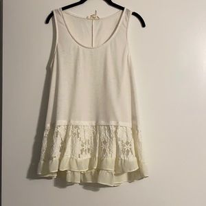 Entro | Heather White Lace Tank